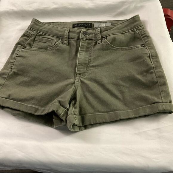 Aeropostale MIDI Army Green Short 4 Cabincore Fisherman Gorpcore Boho Normcore - Picture 4 of 10